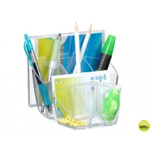 ORGANIZADOR SOBREMESA CEP CON 8 COMPARTIMENTOS PLASTICO TRANSPARENTE