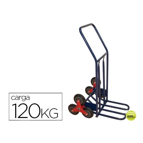 CARRETILLA PORTAPAQUETES SALVAESCALONES CON 6 RUEDAS TAMAÑO 1160X600X800 MM CARGA DE 120 KG