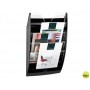 EXPOSITOR MURAL CEP DE PARED CON 5 COMPARTIMENTOS TRANSPARENTE Y NEGRO 580X122X350MM