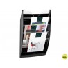 EXPOSITOR MURAL CEP DE PARED CON 5 COMPARTIMENTOS TRANSPARENTE Y NEGRO 580X122X350MM