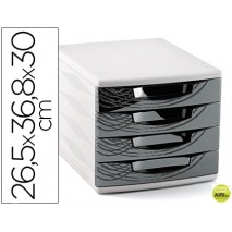 FICHERO CAJONES DE SOBREMESA CEP 265X368X300 MM 4 CAJONES COLOR NEGRO
