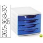 FICHERO CAJONES DE SOBREMESA CEP 265X368X300 MM 4 CAJONES COLOR AZUL