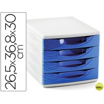 FICHERO CAJONES DE SOBREMESA CEP 265X368X300 MM 4 CAJONES COLOR AZUL