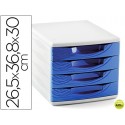 FICHERO CAJONES DE SOBREMESA CEP 265X368X300 MM 4 CAJONES COLOR AZUL