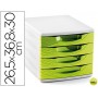 FICHERO CAJONES DE SOBREMESA CEP 265X368X300 MM 4 CAJONES COLOR VERDE