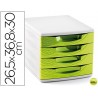 FICHERO CAJONES DE SOBREMESA CEP 265X368X300 MM 4 CAJONES COLOR VERDE