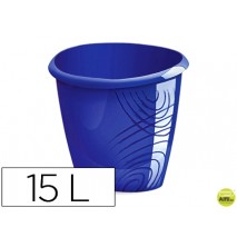 PAPELERA PLASTICO CEP COLOR AZUL CAPACIDAD 15 LITROS