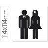ETIQUETA ADHESIVA APLI DE SEÑALIZACION SILUETA HOMBRE Y MUJER 114X114 MM