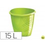 PAPELERA PLASTICO CEP COLOR VERDE CAPACIDAD 15 LITROS