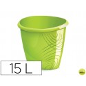 PAPELERA PLASTICO CEP COLOR VERDE CAPACIDAD 15 LITROS