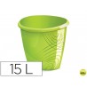 PAPELERA PLASTICO CEP COLOR VERDE CAPACIDAD 15 LITROS