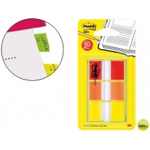 BANDERITAS SEPARADORAS POST-INDEX 680-ROY AMARILLO ROJO Y NARANJA DISPENSADOR FUNDA 3X20