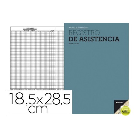 BLOC REGISTRO DE ASISTENCIA PARA EL CONTROL DE ASISTENCIA DIARIO Y MENSUAL 18,5 X 28,5 CM