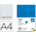 RECAMBIO LIDERPAPEL A4 100 HOJAS 100 G/M2 CUADRO 5 MM 4 TALADROS BANDAS DE 5 COLORES