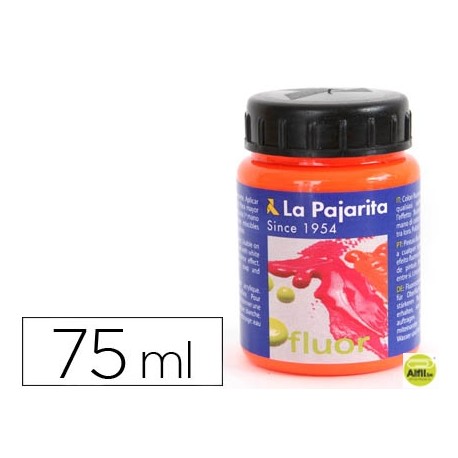 PINTURA LATEX LA PAJARITA F-02 NARANJA FLUORESCENTE 75ML