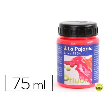 PINTURA LATEX LA PAJARITA F-03 ROJO AMAPOLA FLUORESCENTE 75ML