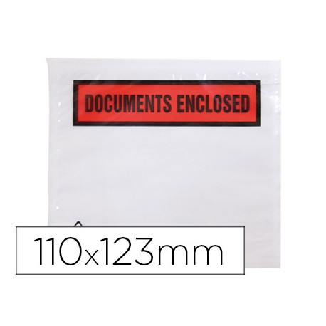 SOBRE AUTOADHESIVO Q-CONNECT PORTADOCUMENTOS MULTILINGUE 125X110 MM SIN VENTANA -PAQUETE DE 100 UNID