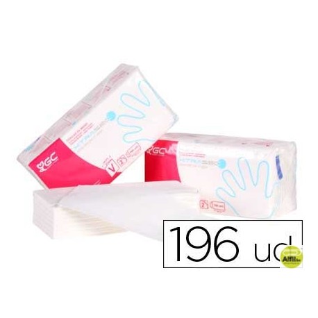 TOALLA DE PAPEL MANO ENGARZADAS ECOLOGICA 20X23 CM 2 CAPAS PAQUETE CON 196 UNIDADES