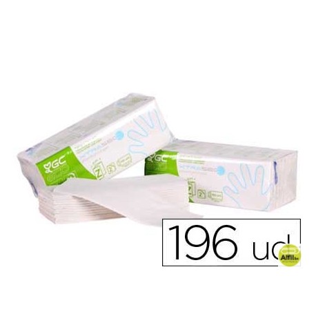 TOALLA DE PAPEL MANO ENGARZADAS ECOLOGICA XTRASEC 20X23 CM 2 CAPAS PAQUETE CON 196 UNIDADES
