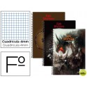 BLOC ESPIRAL LIDERPAPEL FOLIO 80 H CUADRO 4 MM TAPA CARTONCILLO 60 GR FANTASIA EPIC WARRIOS
