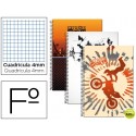 BLOC ESPIRAL LIDERPAPEL FOLIO 80 H CUADRO 4 MM TAPA CARTONCILLO 60 GR FANTASIA EXTREME SORTS