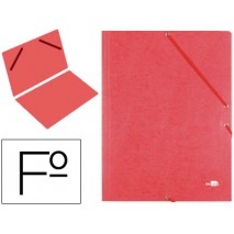 CARPETA LIDERPAPEL GOMAS CARTON SIMIL-PRESPAN SENCILLA FOLIO ROJA