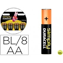 PILA DURACELL ALCALINA SIMPLY AA BLISTER DE 8 UNIDADES