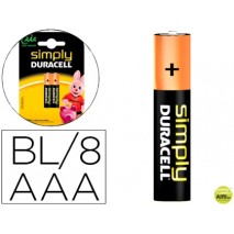 PILA DURACELL ALCALINA SIMPLY AAA BLISTER DE 8 UNIDADES