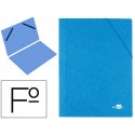 CARPETA LIDERPAPEL GOMAS CARTON SIMIL-PRESPAN SENCILLA FOLIO AZUL