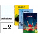 BLOC ESPIRAL LIDERPAPEL FOLIO 80 H CUADRO 4 MM TAPA CARTONCILLO 60 GR FANTASIA SPORT STARS