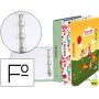 CARPETA LIDERPAPEL 4 ANILLAS 25 MM REDONDAS CARTON FORRADO FOLIO FANTASIA CIRCUS
