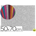 GOMA EVA CON PURPURINA LIDERPAPEL 50X70CM 60G/M2 ESPESOR 2MM PLATA