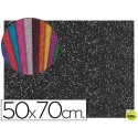 GOMA EVA CON PURPURINA LIDERPAPEL 50X70CM 60G/M2 ESPESOR 2MM NEGRO
