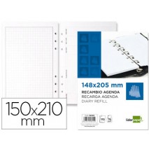 RECAMBIO AGENDA ANILLAS LIDERPAPEL COMPLETO 15X21 CM
