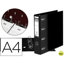ARCHIVADOR DE PALANCA ELBA CARTON FORRADO DIN A4 NEGRO LOMO DE 75 MM RADO CON DOBLE MECANISMO