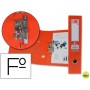 ARCHIVADOR DE PALANCA LIDERPAPEL FOLIO DOCUMENTA FORRADO PVC CON RADO LOMO 75MM NARANJA CON COMPRESO