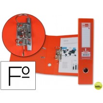 ARCHIVADOR DE PALANCA LIDERPAPEL FOLIO DOCUMENTA FORRADO PVC CON RADO LOMO 75MM NARANJA CON COMPRESO