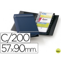 TARJETERO DURACLIP VISIFIX AZUL 25 FUNDAS PARA 200 TARJETAS TAMAÑO DIN A4 INCLUYE 12 SEPARADORES