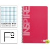 BLOC ESPIRAL LIDERPAPEL FOLIO INSPIRE TAPA EXTRADURA 80H 60 GR CUADRO 4 MM CON MARGEN COLOR ROSA
