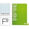 BLOC ESPIRAL LIDERPAPEL FOLIO INSPIRE TAPA EXTRADURA 80H 60 GR CUADRO 4 MM CON MARGEN COLOR VERDE CL