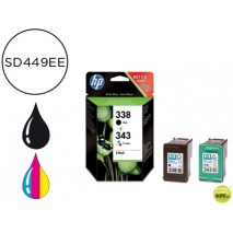 INK-JET HP N.338/343 NEGRO + TRICOLOR DESKJET OFFICEJET PHOTOSMART PACK 2