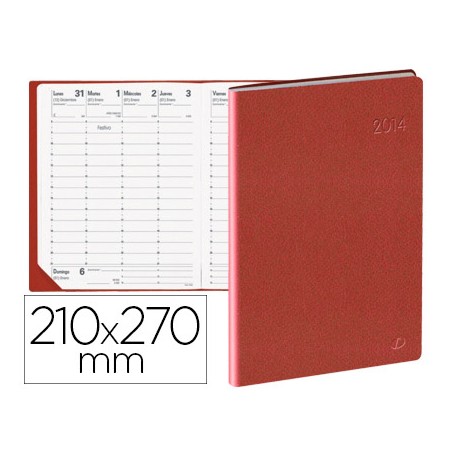 AGENDA ENCUADERNADA QUO VADIS PRESIDENT TOSCANA SEMANA VISTAROJA 21X27 CM