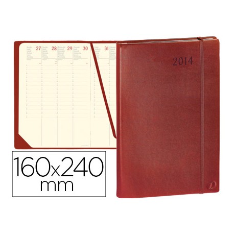 AGENDA ENCUADERNADA QUO VADIS MINISTRE TOSCANA SEMANA VISTA ROJO 16X24 CM