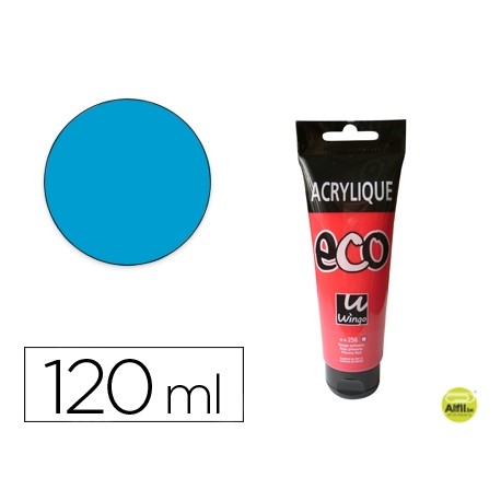 PINTURA ACRILICA WINGO ECO AZUL CYAN TUBO DE 120 ML