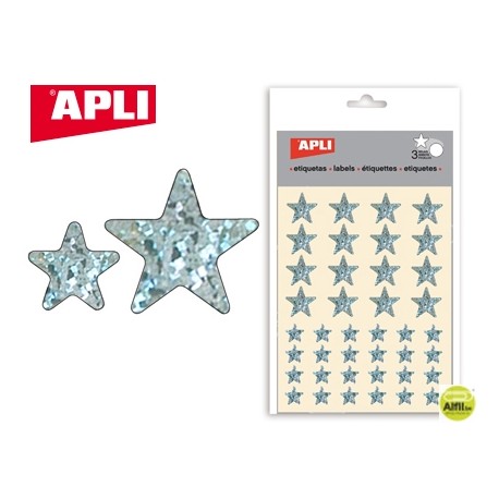 GOMETS APLI ESTRELLA HOLOGRAFICO BOLSA CON 3 HOJAS