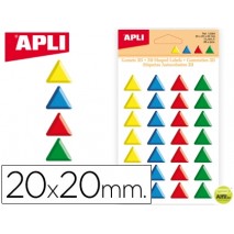GOMETS APLI TRIANGULARES 20X20 MM 3D COLORES SURTIDOS BOLSA DE 28 UNIDADES