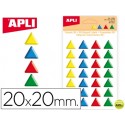 GOMETS APLI TRIANGULARES 20X20 MM 3D COLORES SURTIDOS BOLSA DE 28 UNIDADES