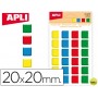 GOMETS APLI CUADRADOS 20X20 MM 3D COLORES SURTIDOS BOLSA DE 24 UNIDADES