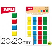 GOMETS APLI CUADRADOS 20X20 MM 3D COLORES SURTIDOS BOLSA DE 24 UNIDADES