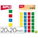 GOMETS APLI CUADRADOS 20X20 MM 3D COLORES SURTIDOS BOLSA DE 24 UNIDADES